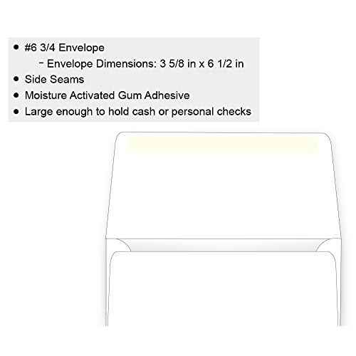 #6 3/4 Remittance Envelope - Wallet Flap - 24# White (3 5/8 x 6 1/2) (Box of 250)