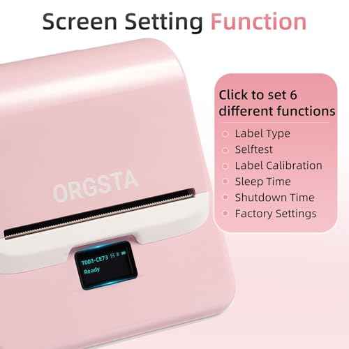 ORGSTA Label Maker Machine with Tape, T003 Thermal Label Maker, 2 Inch Bluetooth Label Printer Compatible with Phone & PC, Sticker Printer Barcode Thermal Maker for Small Business, Home, School