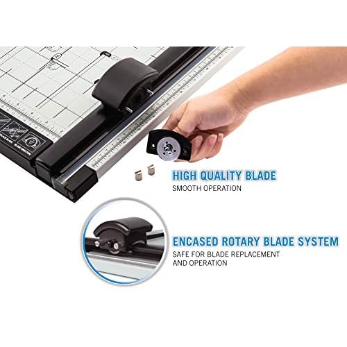 CARL 12 inch DC-200N Premium Rotary Paper Trimmer, Metal Base, 15 Sheet Cutting Capacity.