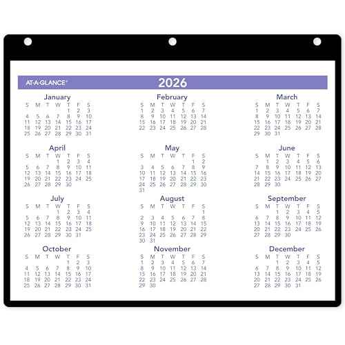 AT-A-GLANCE 2026 Wall & Desk Calendar, 11" x 8", Small, Clear Cover and Vinyl Holder (SK80026)
