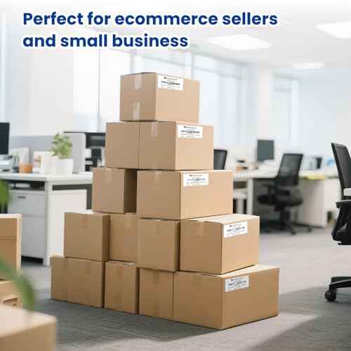 4"X2" Direct Thermal Barcode Labels, Shipping Labels, 750 Tags of Roll, Compatible with Zebra Printers (4 Roll-3000 Tags)