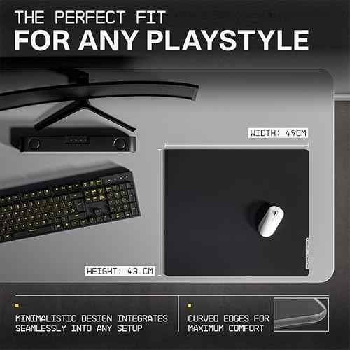 Wallhack 4.0 Glass Gaming MousePad - Professional Esport Mouse Mat with Specialty Surface for Top Speed and Control, Large Tempered Glasspad with Full Silicone Base - (SkyPAD Black,XL 16.92" x 19.29")