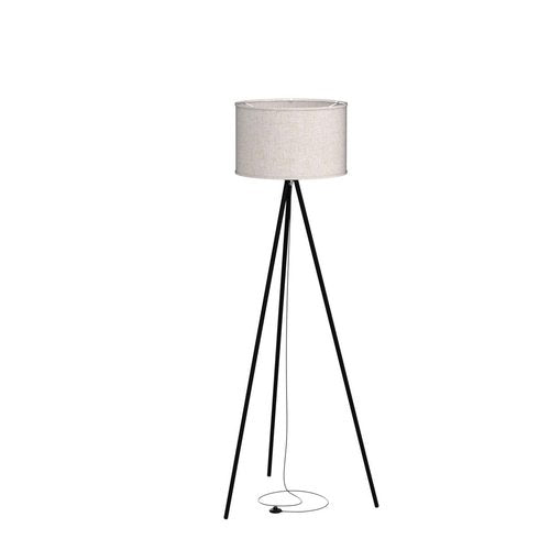 BoostArea Tripod Floor Lamp, 15W LED Bulb, 3 Levels Dimmable Brightness, Linen Shade, Mid Century Standing Lamp for Living Room, Bedroom, Study Room and Office