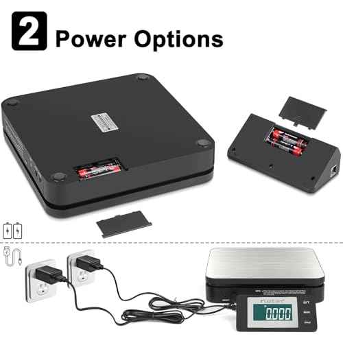 Fuzion Shipping Scale - Wireless Postal Scale 110LB x 0.1oz, Large LCD Display, 5 Units, Digital Scale for Packages - Dual Power Options (Batteries & Adapters)