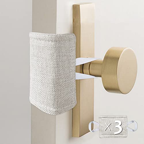 WARMTONE Door Silencer 3-Pack, Padded Door Latch Cushions for Nursery – Natural, 4x3 inch (Variation: 3)
