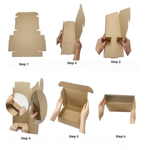 Yzjcafriz Kraft Small Shipping Boxes 6x4x2.2 Inches - 50 Pack, Corrugated Packing