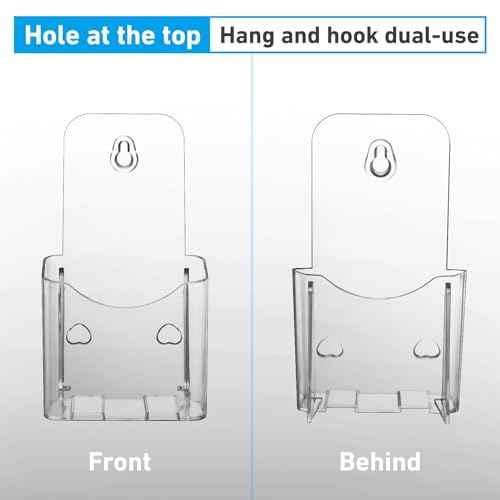 Acrylic Brochure Holder 4x9 Inches Slant Back Design, Clear Display Stand, Plastic Table Stand Sign Holder,Pamphlet Holder Flyer Holder, Acrylic Display Stand, Acrylic Table Signs Plastic Paper Holder for Office, Home, Store, 2 Pack