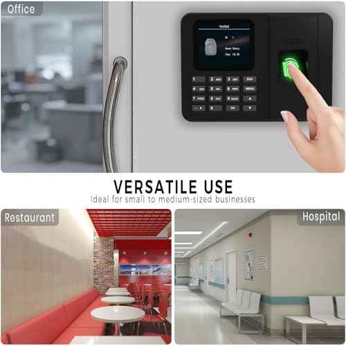 Time Clocks for Employees Small Business, Fingerprint + PIN, Clock in and Out Machine for Employees, No Monthly Fee No Software Required