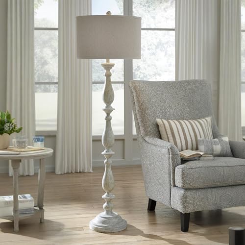 Signature Design by Ashley Bernadate Cottage 61" Candlestick Design Floor Lamp, Whitewash