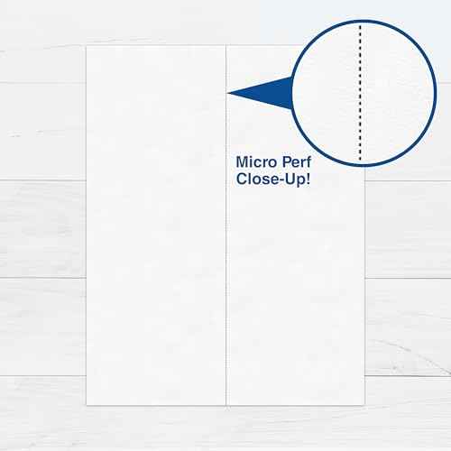 PrintWorks Professional 4 1/4" Vertical Perforated Paper 8.5" x 11" - Perfect For Menus & Booklets - Made in the USA - 500 Sheets - 20 lb - Printer Compatible - White (04339)
