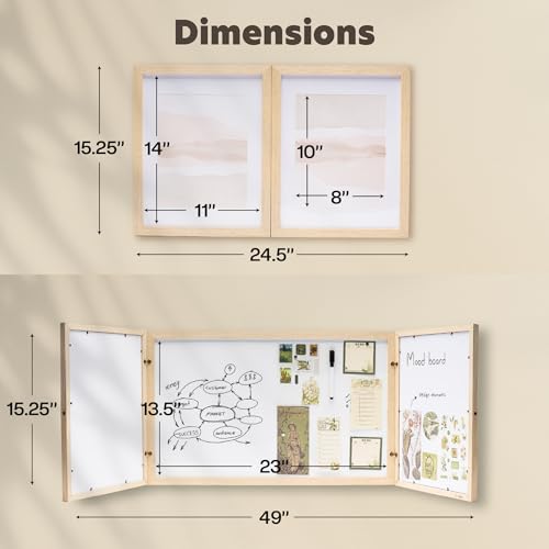Magnetic Dry Erase Whiteboard with Photo Frame Cover 15x24 Home Office Kitchen