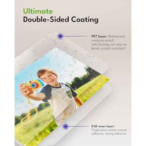 Uinkit 4Mil Thicker Single-Sided Self-Adhesive Laminating Sheets, 10Pack for Letter Size 8.5x11", Peel & Stick Laminating Paper for Documents, Kids Art, Posters, Crafts - No Heat Machine Need