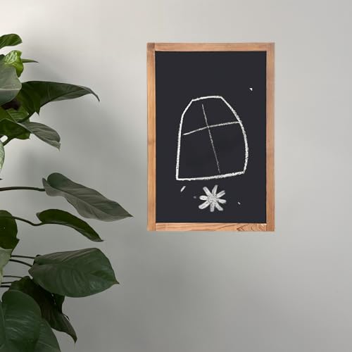 16'' x 12'' Magnetic Chalkboard with Rustic Wood Frame Wall Mount Multi-Purpose Sign for Menu Memo Doodle