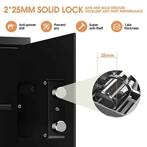 3.3 Cubic Feet Large Safes for Home Use Fire and Water proof, Digital Security Safe with Key and Combination, Home Safes Water and Fireproof for Firearm Medicine Money Valuables