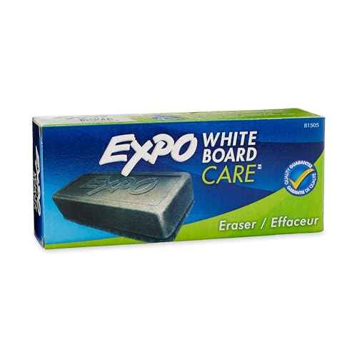 EXPO Soft Pile Dry Block Eraser, 5-1/8 x 1-1/2 Inches, Ideal for Whiteboards, Pack of 12