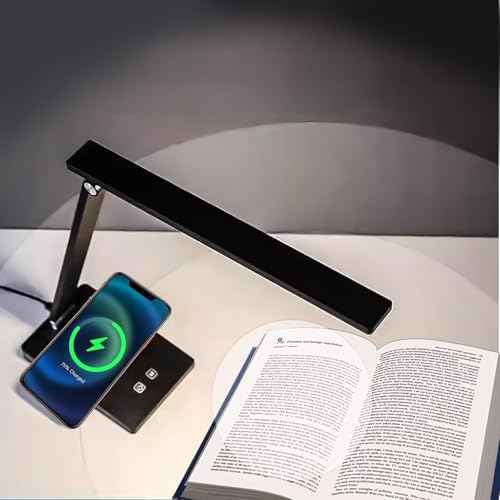 LED Desk Lamp, Dimmable Table Lamp with 5 Color Temperatures & Touch Control, Foldable Reading Light for Home Office, Study, and Nightstand
