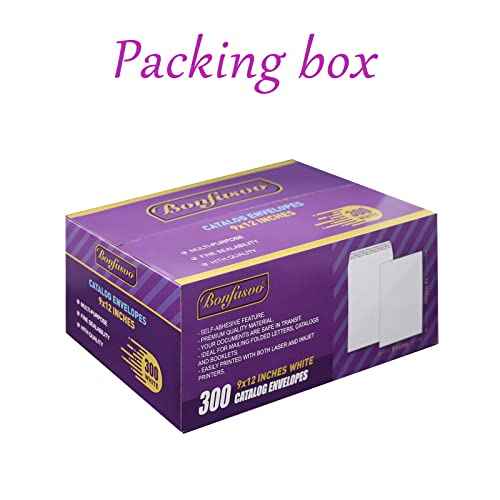 300 Pack 9x12 White Catalog Envelopes Peel & Seal Security Mailing Envelopes 120GSM Kraft Paper self Seal Envelopes for Invitations Papers Photos Documents Pictures Papers Files