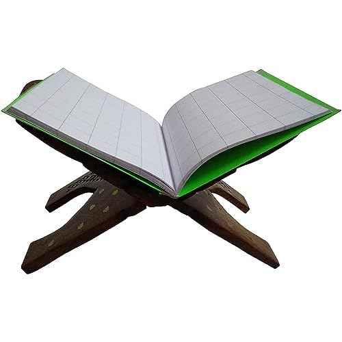 Wooden Handmade Quran Geeta Bible Holder Support Stand Reading Book Holder Display Folding Religious Prayer Stand Wooden Holy Book Stand Medium Size 15 Inches Large Big Size
