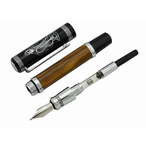 Lanxivi Duke 551 Confucius Fude Nib Fountain Pen Bent Nib Natural Bamboo Medium to Broad Art Handwriting Drawing Calligraphy Pen
