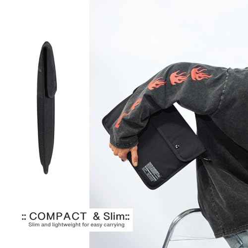 Rough Enough 13 14 Inch Laptop Sleeve Case Bag with Accessory Pocket for Notebook Computer Slim Black Cordura