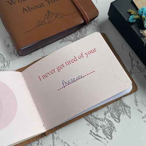 What I Love About You Book, 50 Fill-in-the-Blank Reasons, Romantic Christmas Gifts for Women, Men, Boyfriend, Husband, Him, Girlfriend, Couple, Handmade Valentine¡¯s Day, Pocket Size Leather Journal