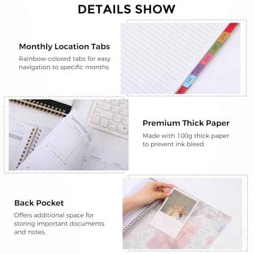 SKYDUE 2026 Appointment Book, 8.5" x 11", Hourly Planner with 15 & 30-Minute Increments, Weekly & Monthly Planner for January - December 2026, Perfect for Daily Planning, Flower