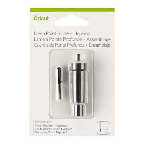 Cricut Deep-Point Blade + Housing, Cutting Blade with Deep Cut Housing, Cut Materials up to 1.5mm Thickness, for Personalized Crafts, Compatible with Cricut Maker and Explore Machines,Black