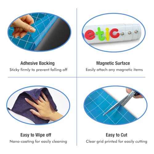 HOMiDEK Adhesive Backing Magnetic Whiteboard Contact Paper - 24" x 36" Peel and Stick Dry Erase Board Sticker - Magnetic Wall Decal Wallpaper for Any Smooth Surface, Office, Home, Classroom, Playroom