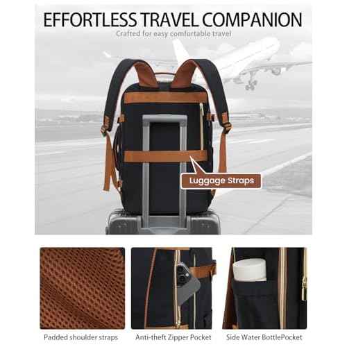 40L Travel Backpack for Women, Carry On Bag Flight Approved, Waterproof Backpacks with 3 Packing Cubes, Weekender Personal Item Backpack for Airplane Travel Essentials, TSA Approved