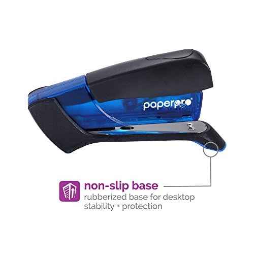 PaperPro Compact Classic Desktop Stapler, 15 Sheet Capacity, No Effort, One Finger, 80% Easier Stapling, Blue