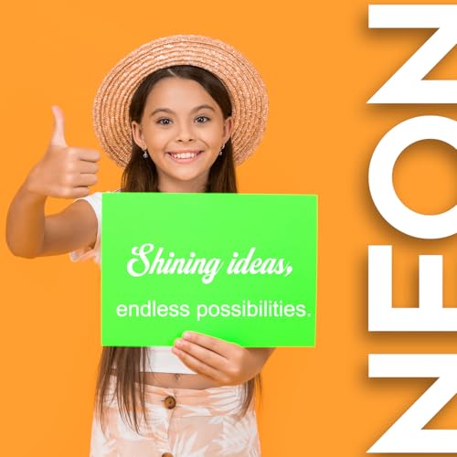 Poster Board 22x28 Inches,56 Sheets Neon Paper 7 Color Fluorescent Paper Bright Cardstock 250 GSM/90 lb Heavyweight Projects School Science Fair Event Displays and Business Presentations