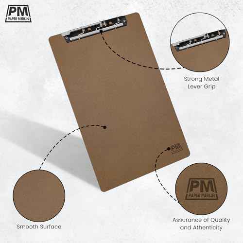 Paper Merlin Ledger Clipboards 19'' x 11'' - MDF 11x17 Clipboard with Large Clip Extra Writing Space for Your Paper (3 Pack)