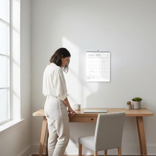 2026-2027 Wall Calendar - Full Year Planning & Office Organizer, Black & White