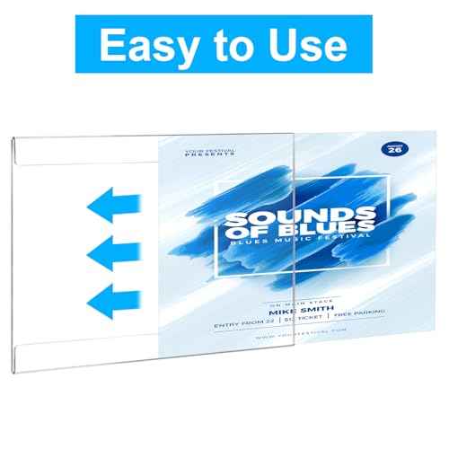 EHWINE 8 Pack 11x17 Wall Mount Acrylic Sign Holder,Horizontal Wall Signs Photo Menu Flyer Display Holders, Plastic Clear Acrylic Frames for Office Home Hotel Business Store (with Adhesive Tape)