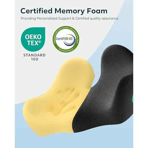 Feagar Sciatica & Tailbone Pain Relief Seat Cushion - Extra Thick Memory Foam Office Chair Cushion with Non-Slip Bottom, Coccyx Cushion for Desk Chair, Wheelchair, Truck Drivers