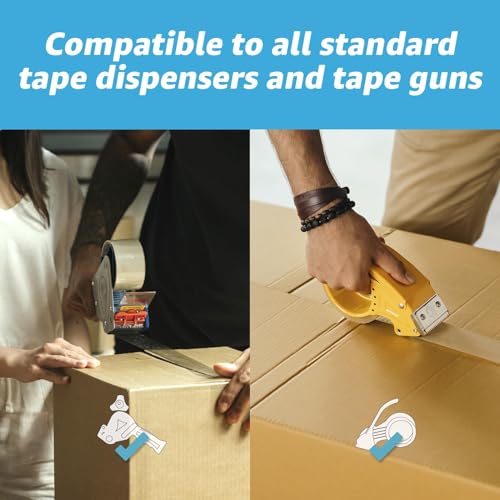 Art3d 6 Rolls Heavy Duty Clear Packing Tape 1.88" x 55 Yards, 2 Mil Thick, Includes 3" Core
