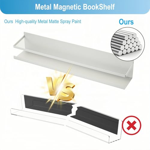 VANPET White Metal Magnetic Book Shelf for Whiteboard Classroom Office - Teacher Kids Display