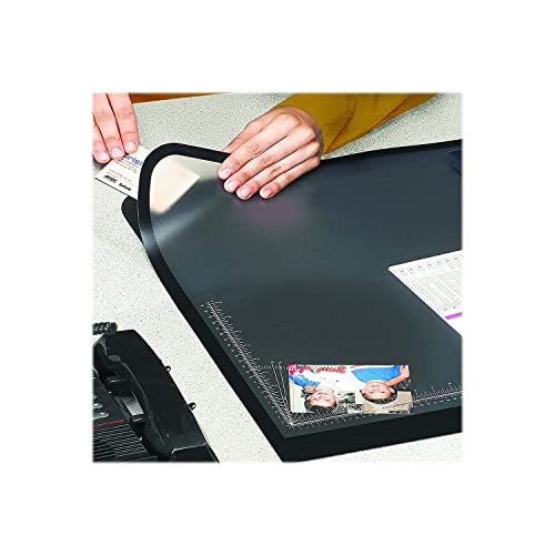 Artistic Logo Desk Pad 19x24 Inch Engineering Office Mat with Ruler Measurements, Black/Clear