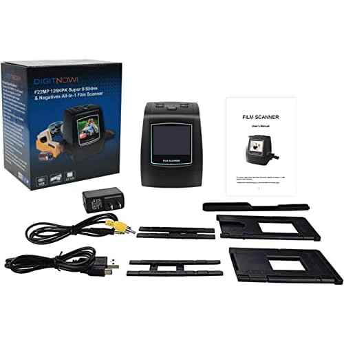 DIGITNOW 22MP All-in-1 Film & Slide Scanner, Converts 35mm 135 110 126 and Super 8 Films/Slides/Negatives to Digital JPG Photos, Built-in 128MB Memory, 2.4 LCD Screen