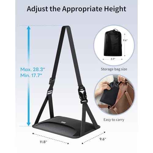 SAIJI Foot Hammock for Plane Travel, Upgraded Airplane Foot Hammock for No Feet or Leg Clashing, Portable Airplane Foot Rest with Warm & Privacy Cover, Long Flight Air Travel Essentials to Relax Feet