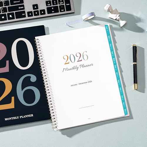 2026 Monthly Planner - 2026 Planner from January 2026 - Deccember 2026, Monthly Planners 8.5''x11'', 12 Months with Tabs, Large Daily Blocks, Double Inner Pocket