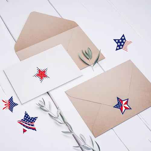 Anwyll American Flag Star Stickers - 500Pcs 1.5Inch USA Patriotic Seals Labels Stickers Self Adhesive 4th of July Sticker Memorial Day Sticker for Independence Day Kids Reward Envelope Seal Card