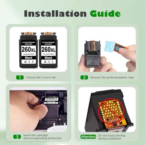 260XL Ink Cartridge Combo Pack Compatible for Canon PG-260 Black Ink Cartridge 260XL High Yield for Canon Pixma TS6420a TS6420 TS6400 TR7020 TR7020a TTR7022 TR7022a TS5300 TS5320 Printer (2 Black)