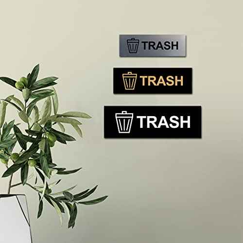 Basic Trash Sign (Black) - Medium 5 Pack