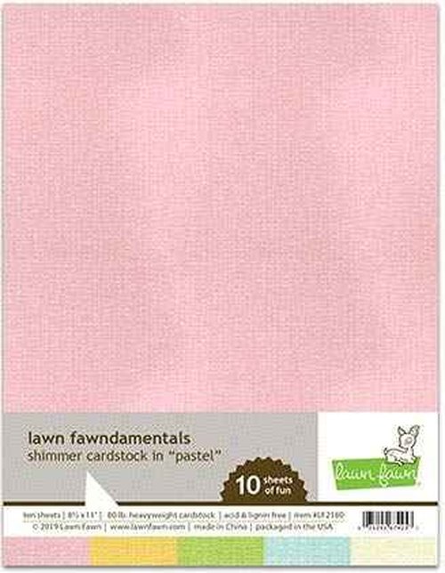 Lawn Fawn Shimmer Cardstock, Pastel, Tropical, Gemstone and Neutrals, 4 Packs, 10 Sheets Each, 40 Sheets, Bundle of 4 Packages (LF2180, LF2181, LF2182, LF2183)