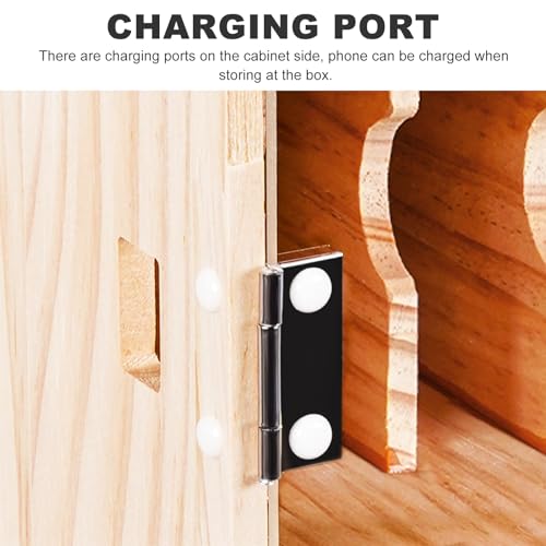 Wood Cell Phone Locker Box Cell Phone Storage Cabinet 30 Slots Cell Phone Lock Box for Office Classroom with Handle