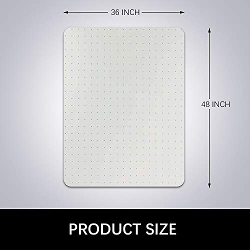 Kuyal 36" x 48" Office Chair Mat for Low/No-Pile Carpets - Transparent 2.2mm Thick