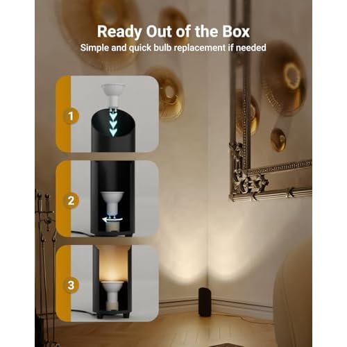 Sunco Uplighting Indoor with Foot Switch, LED Floor Can Light Spotlight, for Indoor Plants 7W, 450 LM, 3000K Warm White, 120V, Non-Dimmable, Black 4 Pack.