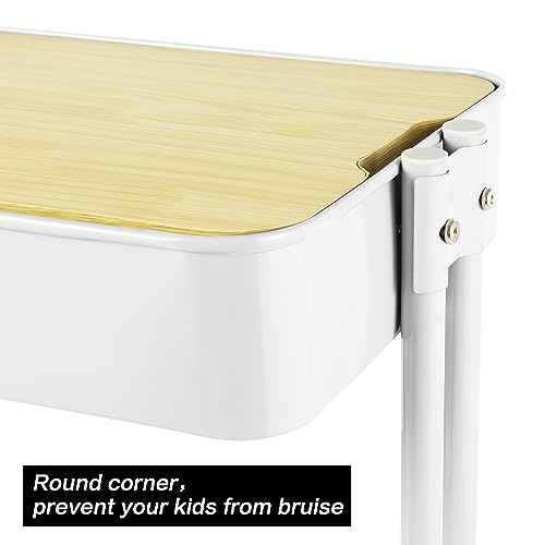 2 Tier Rolling Cart£¬Metal Utility Cart with Wheels and Cover for Office Home Kitchen Organization