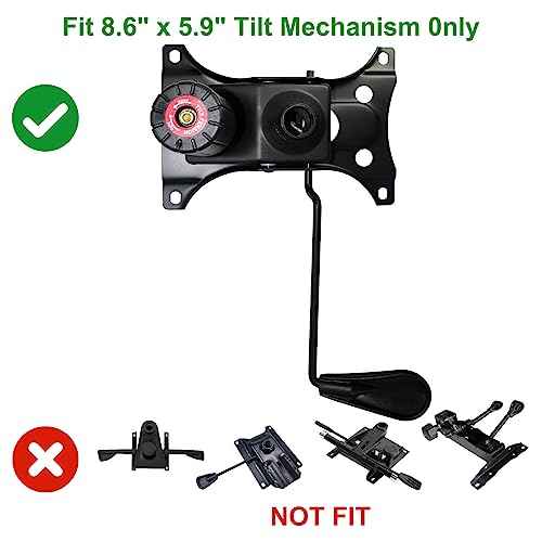 MySit Heavy Duty 300 LBs Office Chair Tilt Mechanism Replacement Parts, 5.9'' x 8.6" Mounting Holes Tilt Control Mechanism(Not Standard Dimension)